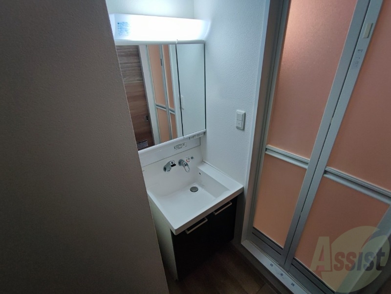 洗面設備　独立洗面台です。大きくてよいですね。シャンプーもできます。