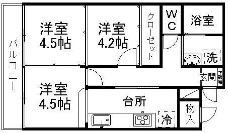 荒巻ハイツA棟の間取り写真
