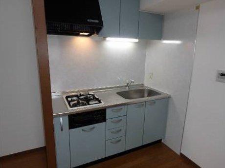 キッチン　セントアミール南久宝寺　ガス2口コンロシステムキッチン