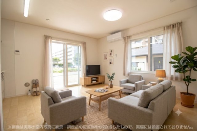 居室・リビング　※画像は実際の室内写真に家具・調度品の配置例をCG合成したも