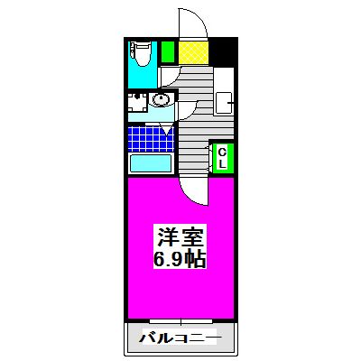 熊本電気鉄道 堀川駅 徒歩8分 3階建 築23年の間取り写真