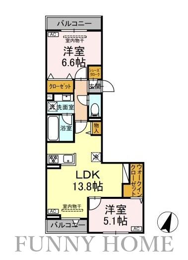 小田急線 千歳船橋駅 徒歩18分 3階建 築1年の間取り写真