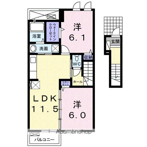 ＪＲ日豊本線 西都城駅 バス乗車時間：5分 最寄りバス停で下車 徒歩3分 2階建 築15年の間取り写真