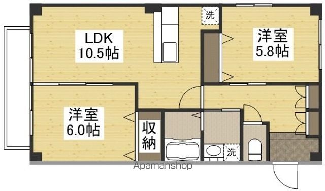 ＪＲ山陽本線 北長瀬駅 徒歩29分 3階建 築22年の間取り写真