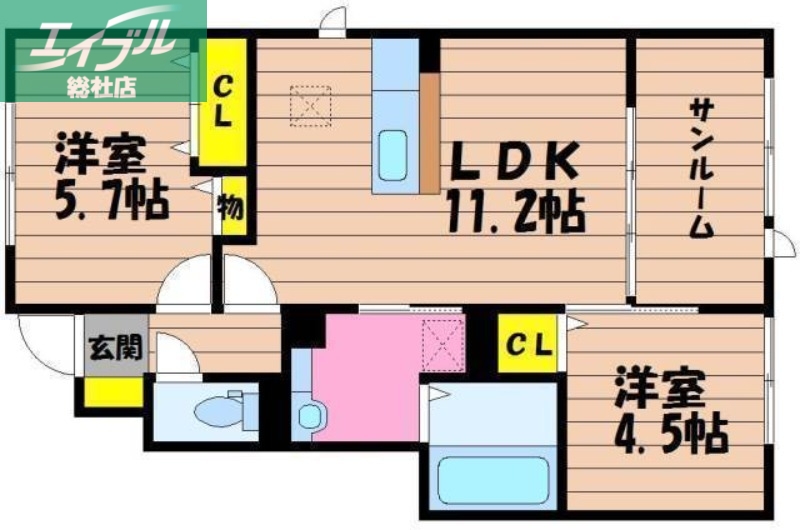 Kadoyakan A棟の間取り写真