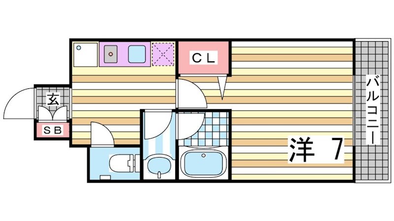 神戸市中央区元町通のマンションの間取り