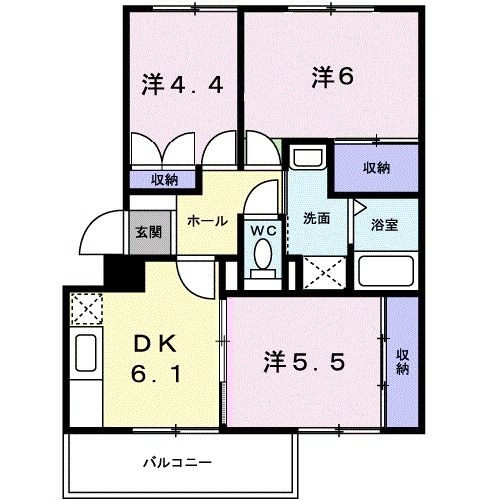 ニューエルディム花水木Ｂの間取り