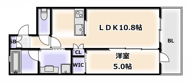 大阪市浪速区浪速東のマンションの間取り