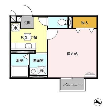 パセオプラシード角田　Ａ棟の間取り