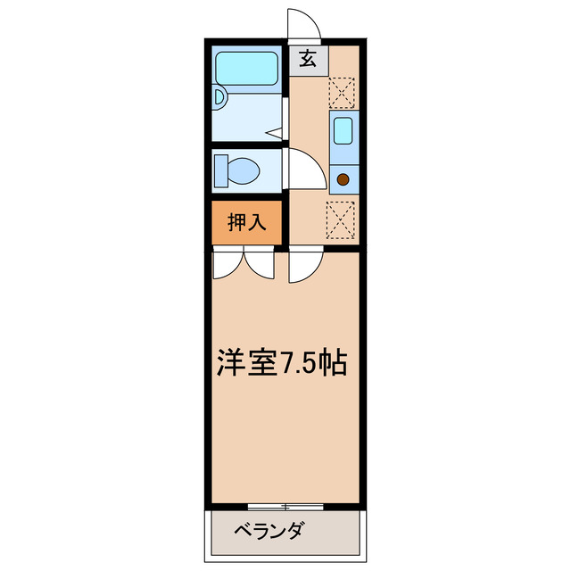 都城市花繰町のマンションの間取り