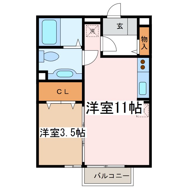 松本市大字里山辺のアパートの間取り