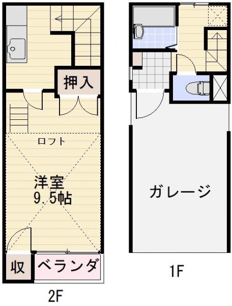 長野市三輪のアパートの間取り