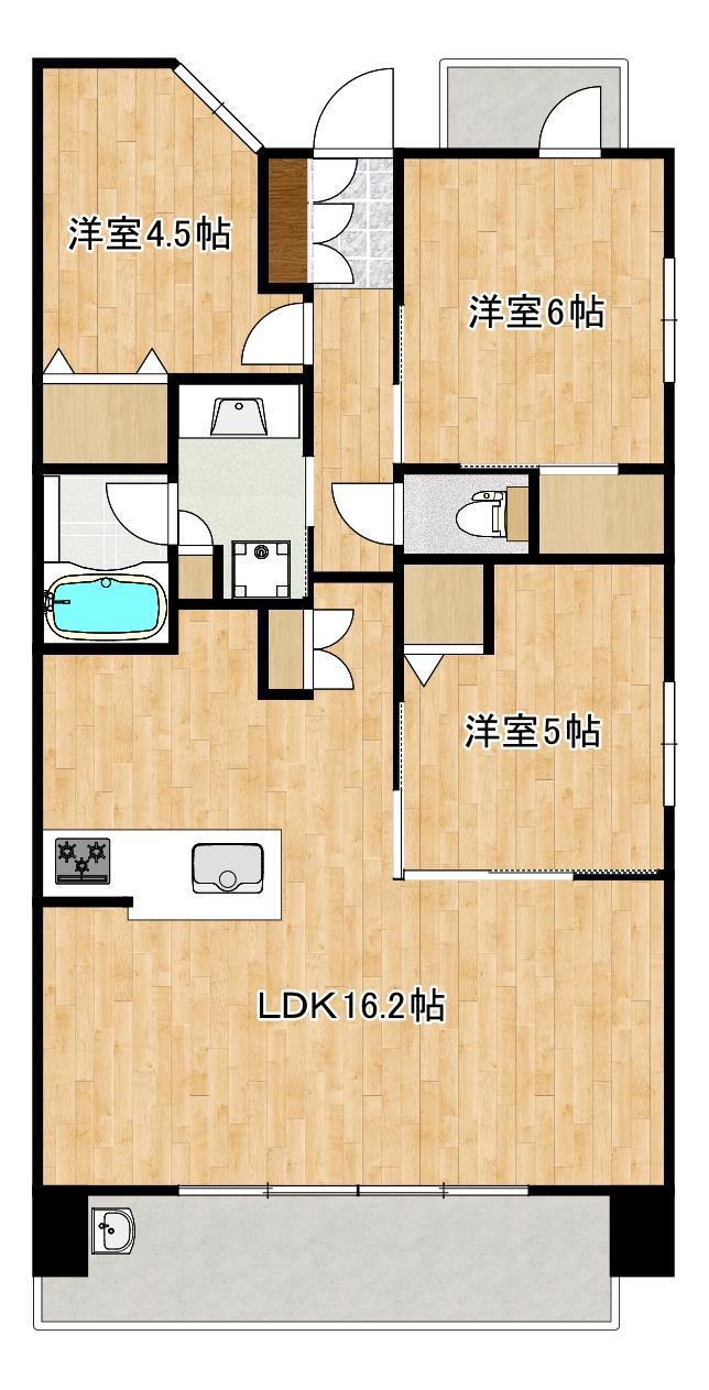 ポレスター水前寺一丁目　５０３号の間取り