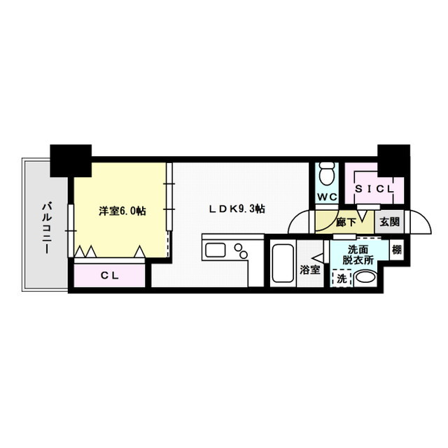 福岡市東区馬出のマンションの間取り