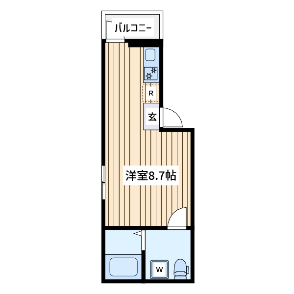 【横浜市中区根岸町のアパートの間取り】