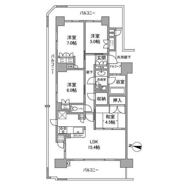 上野芝レジデンスの間取り