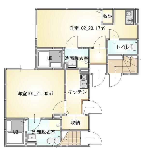 春日部市南のアパートの間取り