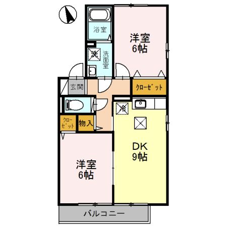 城陽市枇杷庄のアパートの間取り