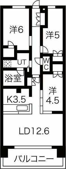 プラウドタワー本町二丁目の間取り