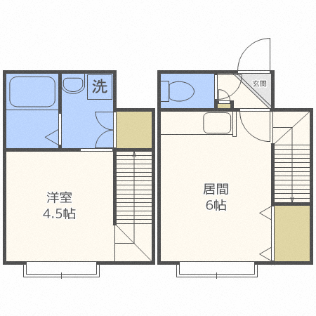 札幌市中央区南十条西のアパートの間取り