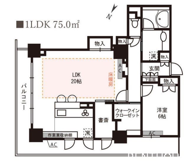 グランタワー調布　国領ルパサージュの間取り