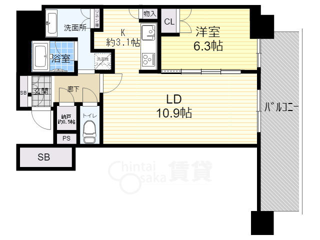 豊中市新千里東町のマンションの間取り