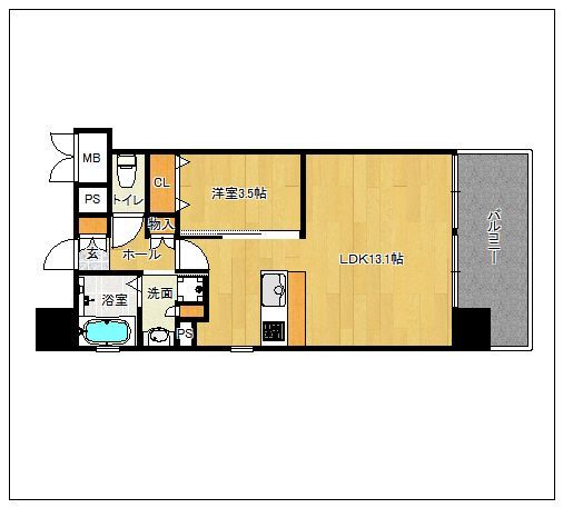 大野城市下大利のマンションの間取り