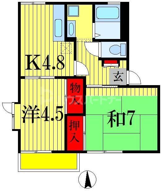 サニーコートカノウＤの間取り