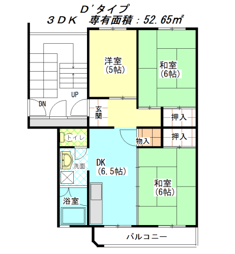 公社賃貸SMALIO 鴨谷台の間取り