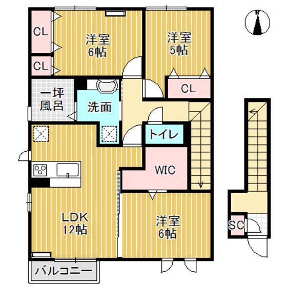 Ｄ－ｒｏｏｍ椿の間取り