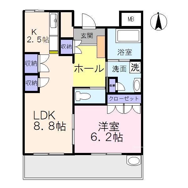 グランデ上牧　1Ｆの間取り