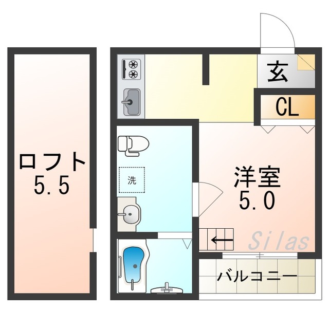 尼崎市西本町のアパートの間取り