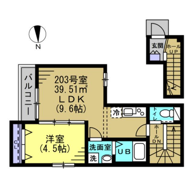 越谷市大字南荻島のアパートの間取り