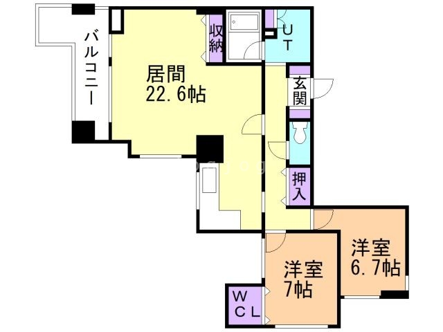 ユニーブル大通アルファスクエアの間取り