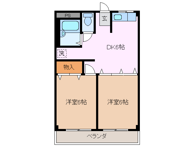 鈴鹿市十宮のアパートの間取り