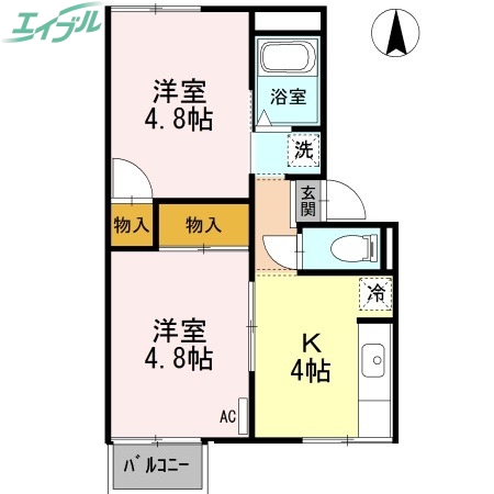 プレジール多度　M1の間取り