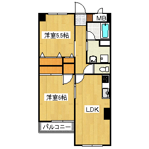 宝塚市中野町のマンションの間取り