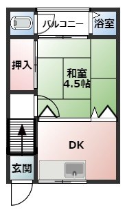 尼崎市常光寺のアパートの間取り