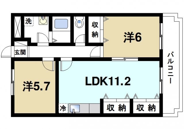 天理市前栽町のマンションの間取り