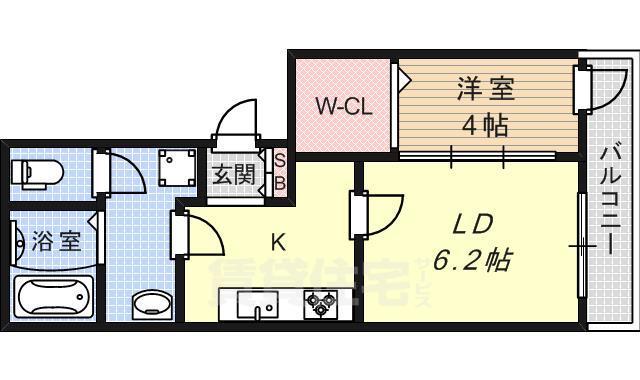 【京都市山科区安朱北屋敷町のアパートの間取り】