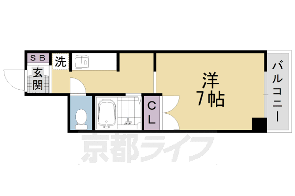 京都市南区東九条下殿田町のマンションの間取り