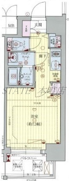 大阪市天王寺区空堀町のマンションの間取り