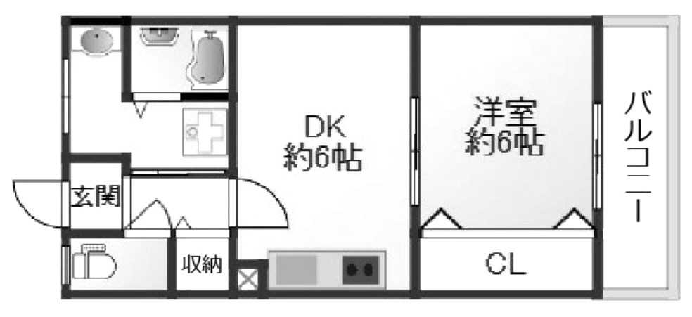 明石市大久保町西脇のマンションの間取り