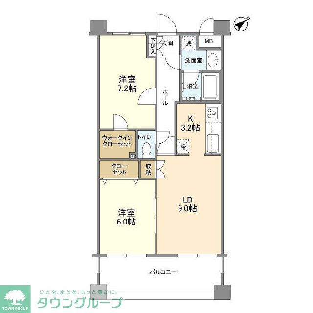 横浜市鶴見区下野谷町のマンションの間取り