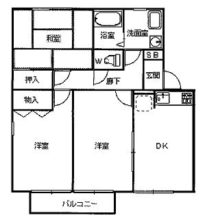 ひたちなか市大字田彦のアパートの間取り