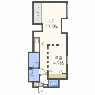 札幌市中央区南五条西のマンションの間取り