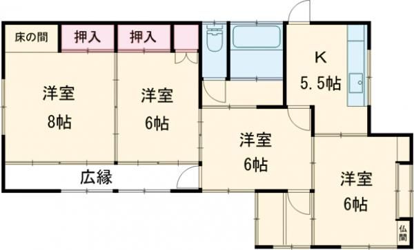 【木和田島貸家の間取り】