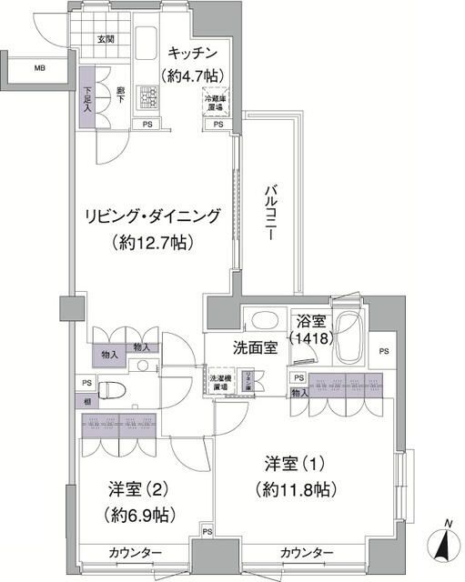 品川区上大崎のマンションの間取り