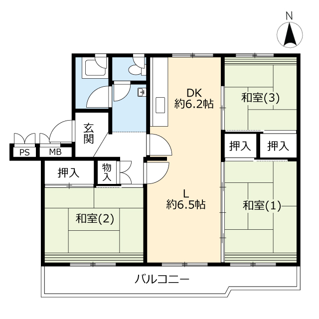 UR北広島若葉町の間取り写真