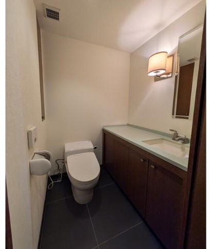 トイレ　落ち着いた色調のトイレです